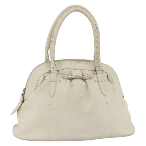 Christian Dior 白色銀色真皮單肩包 正品 ka3530A