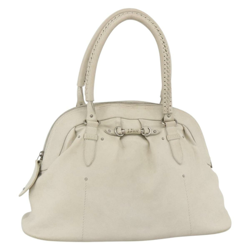 【日本直送】Christian Dior 白色銀色真皮單肩包 正品 ka3530A-0