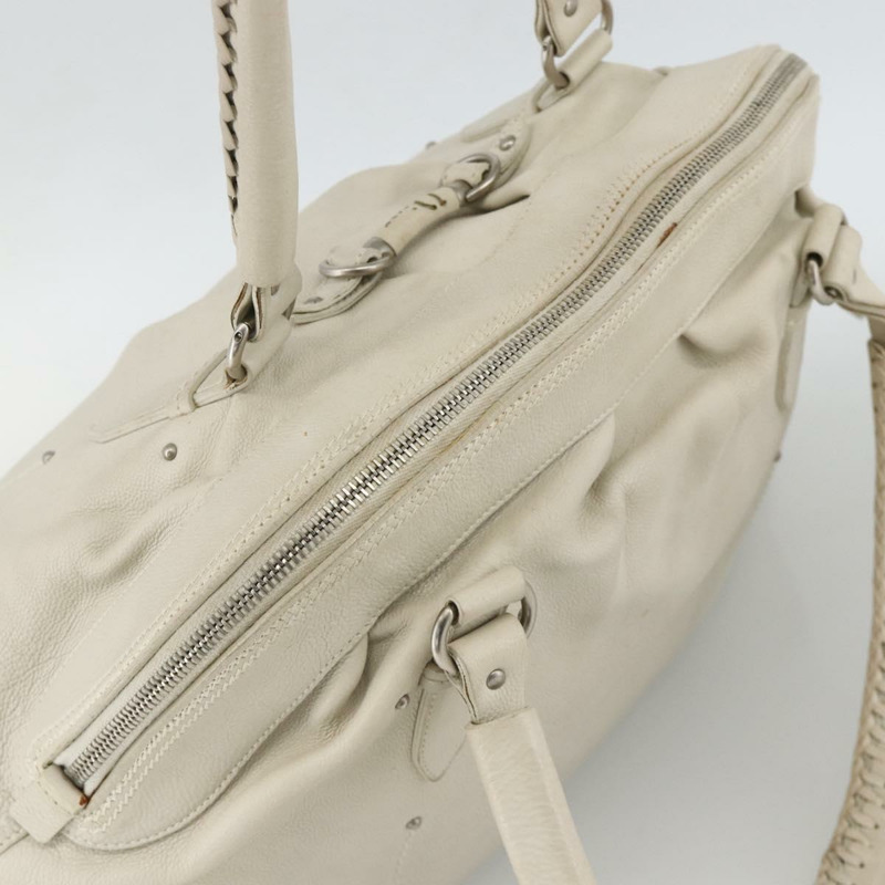 【日本直送】Christian Dior 白色銀色真皮單肩包 正品 ka3530A-5