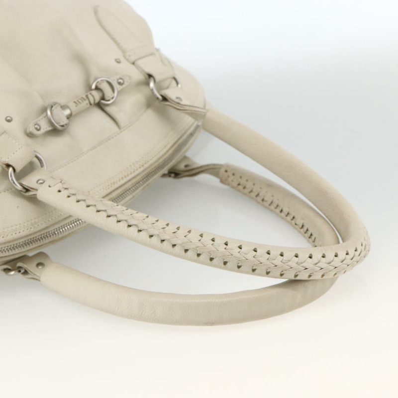 【日本直送】Christian Dior 白色銀色真皮單肩包 正品 ka3530A-6