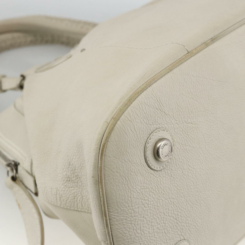 【日本直送】Christian Dior 白色銀色真皮單肩包 正品 ka3530A-14