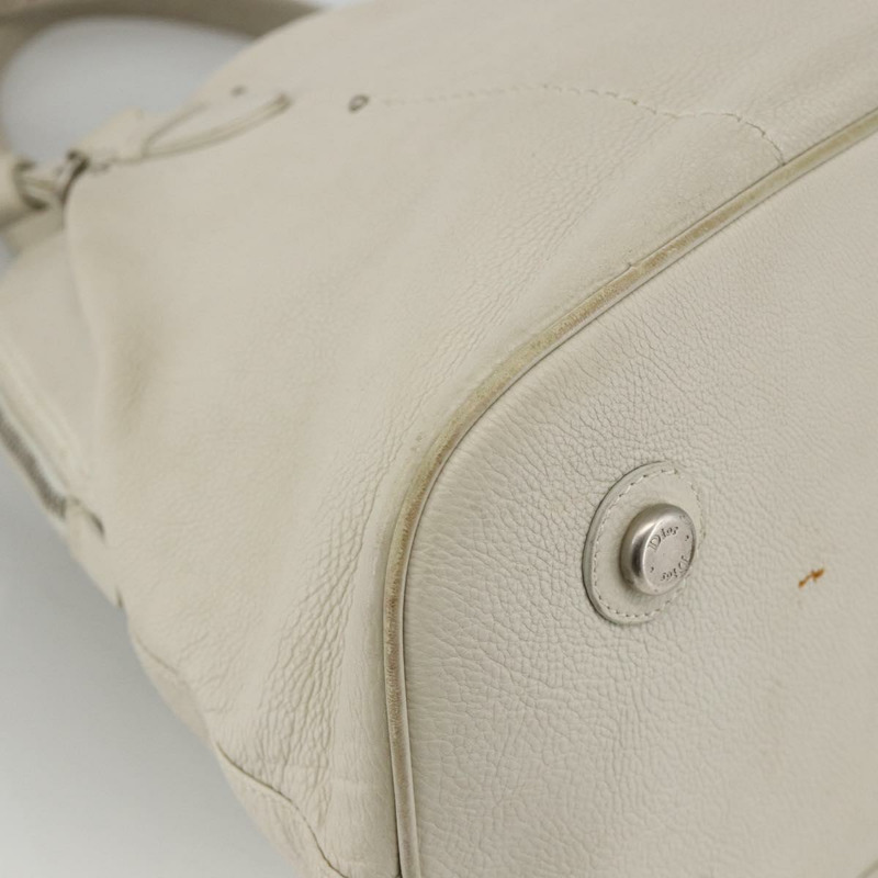 【日本直送】Christian Dior 白色銀色真皮單肩包 正品 ka3530A-15