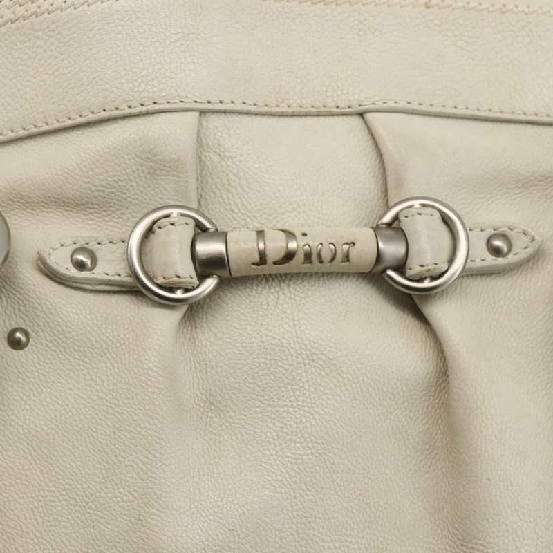 【日本直送】Christian Dior 白色銀色真皮單肩包 正品 ka3530A-16