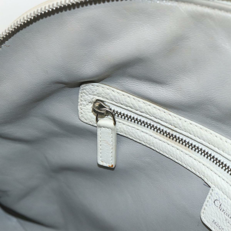 【日本直送】Christian Dior 白色銀色真皮單肩包 正品 ka3530A-20