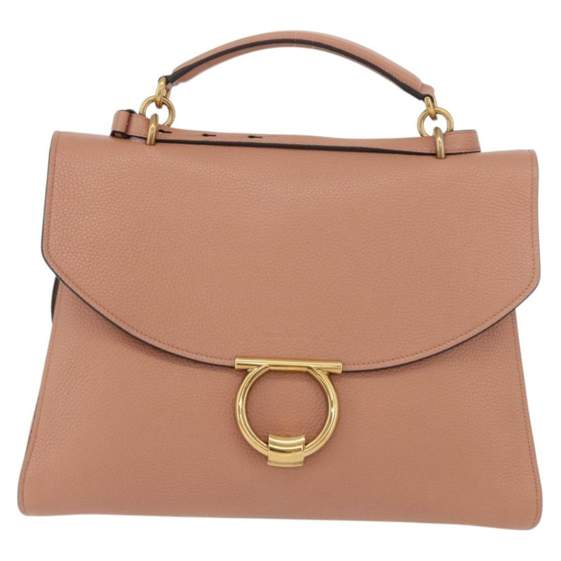 【日本直送】Salvatore Ferragamo Margot 肩背包 皮革 米色 金色 正品 ka3483A-12