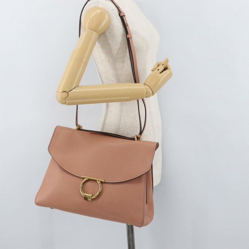 【日本直送】Salvatore Ferragamo Margot 肩背包 皮革 米色 金色 正品 ka3483A-28