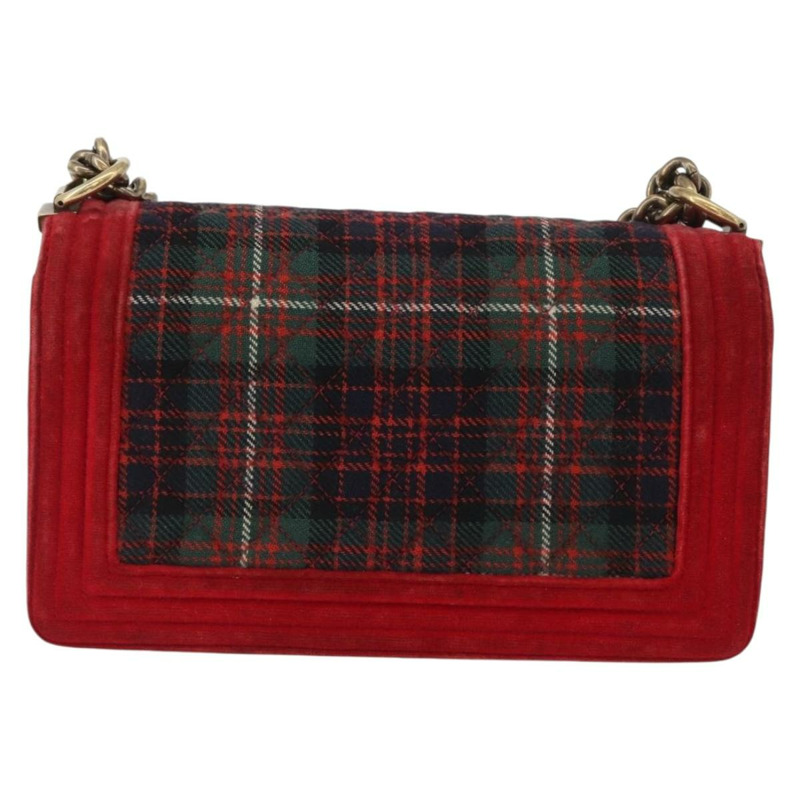 【日本直送】香奈兒鏈絎縫 Boy Chanel 單肩包帆布紅金色 CC Auth ka3474SAM-1