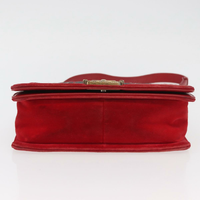 【日本直送】香奈兒鏈絎縫 Boy Chanel 單肩包帆布紅金色 CC Auth ka3474SAM-4