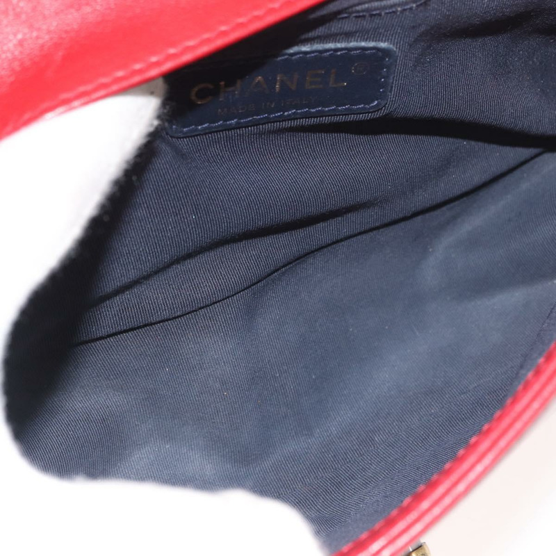 【日本直送】香奈兒鏈絎縫 Boy Chanel 單肩包帆布紅金色 CC Auth ka3474SAM-10