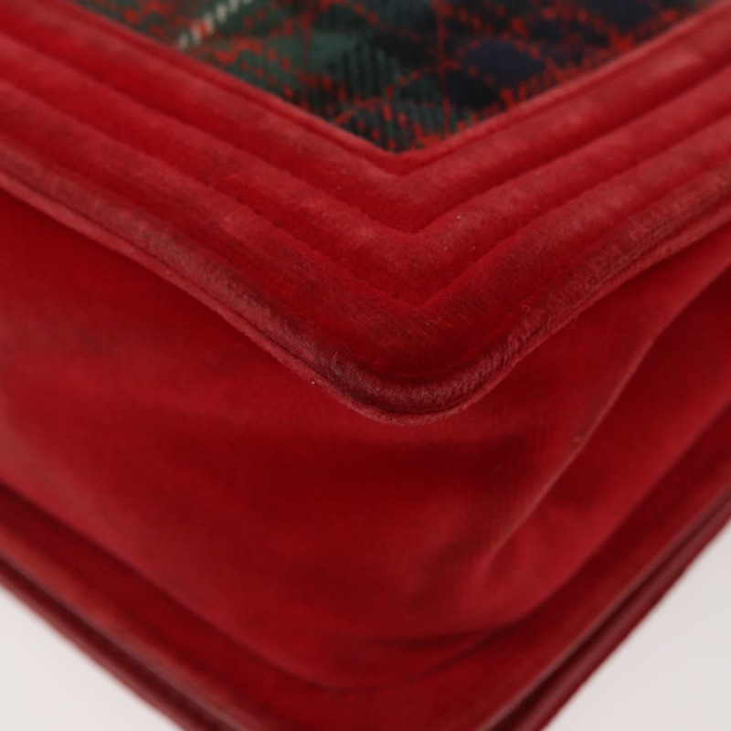 【日本直送】香奈兒鏈絎縫 Boy Chanel 單肩包帆布紅金色 CC Auth ka3474SAM-15