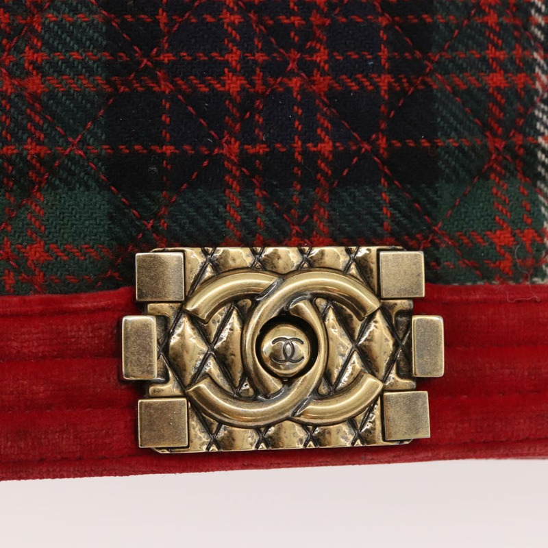 【日本直送】香奈兒鏈絎縫 Boy Chanel 單肩包帆布紅金色 CC Auth ka3474SAM-16