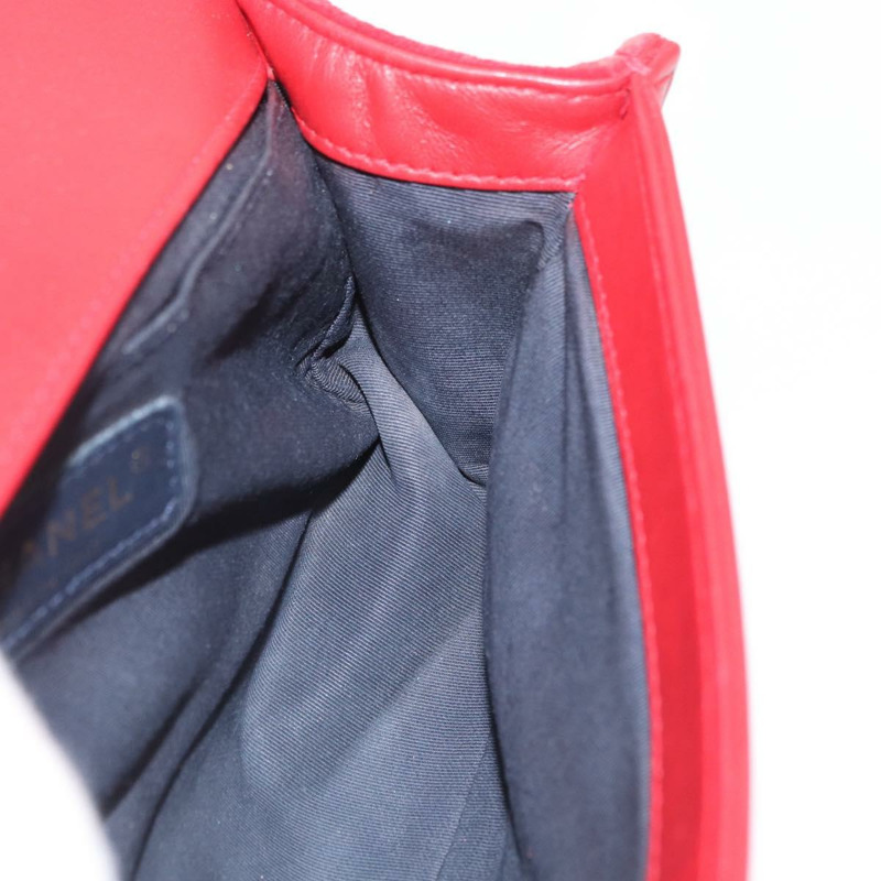 【日本直送】香奈兒鏈絎縫 Boy Chanel 單肩包帆布紅金色 CC Auth ka3474SAM-20