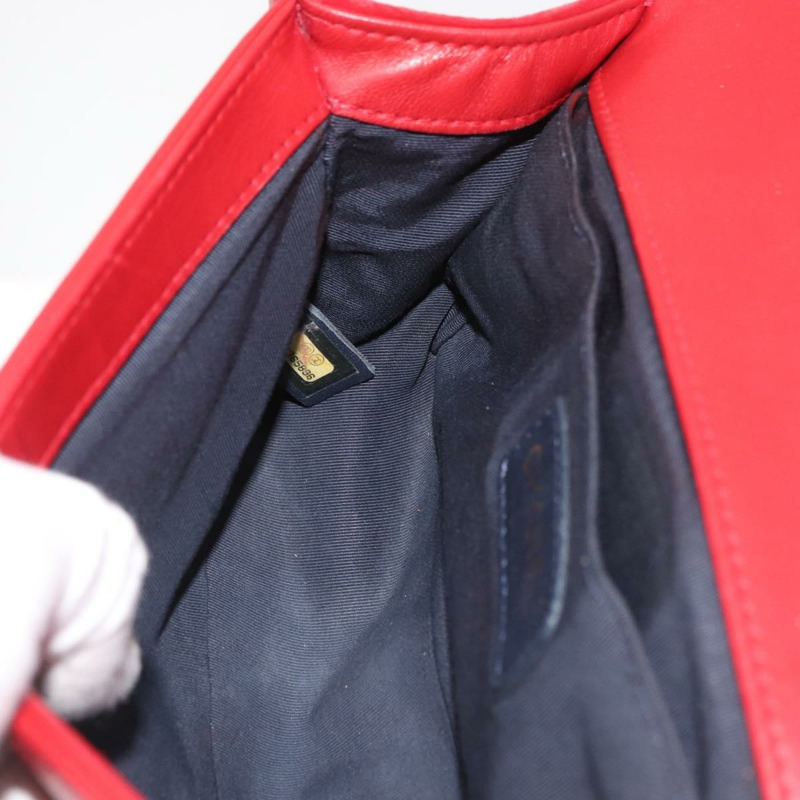 【日本直送】香奈兒鏈絎縫 Boy Chanel 單肩包帆布紅金色 CC Auth ka3474SAM-21