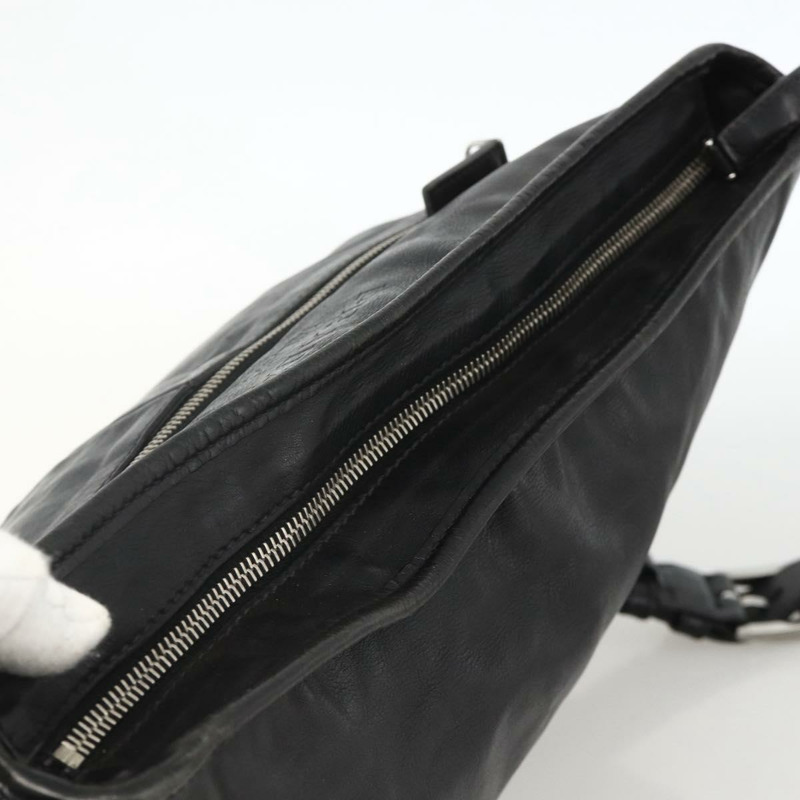 【日本直送】PRADA 黑色銀色皮革肩背包 正品 ka3596A-5