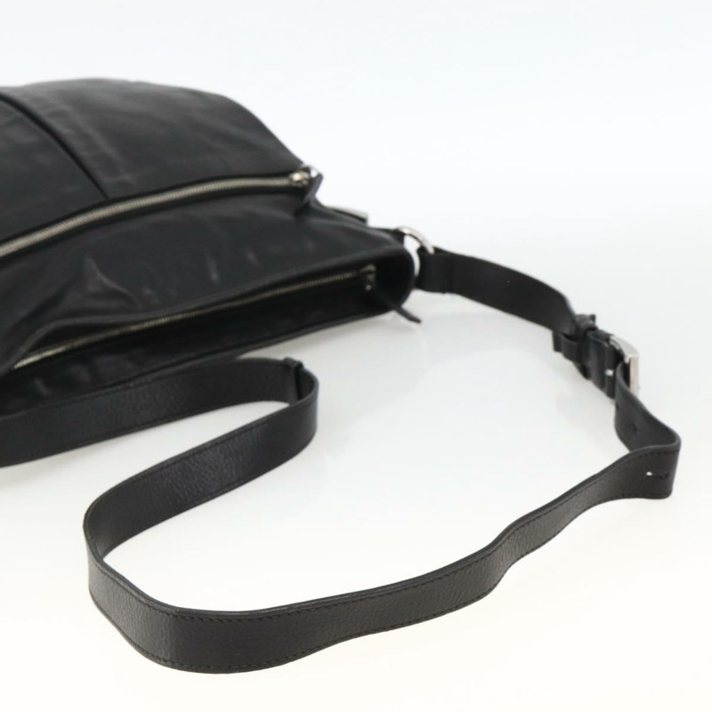 【日本直送】PRADA 黑色銀色皮革肩背包 正品 ka3596A-6