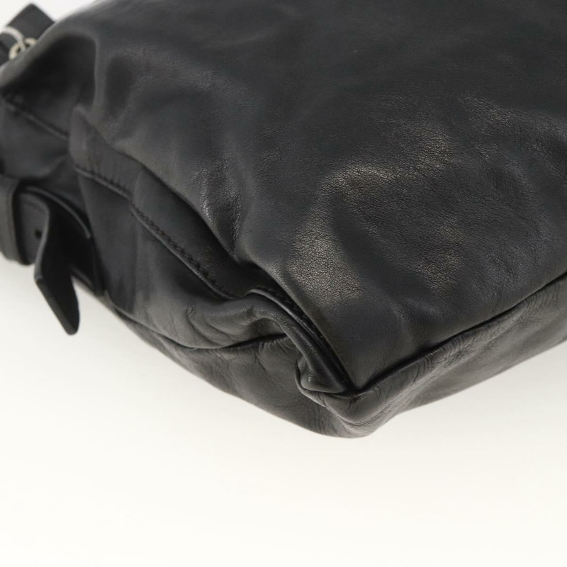 【日本直送】PRADA 黑色銀色皮革肩背包 正品 ka3596A-13