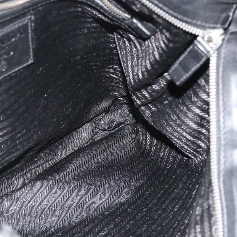 【日本直送】PRADA 黑色銀色皮革肩背包 正品 ka3596A-18