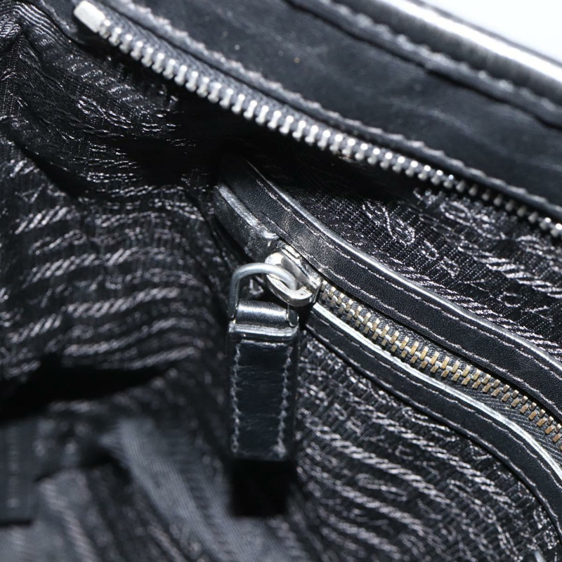 【日本直送】PRADA 黑色銀色皮革肩背包 正品 ka3596A-20