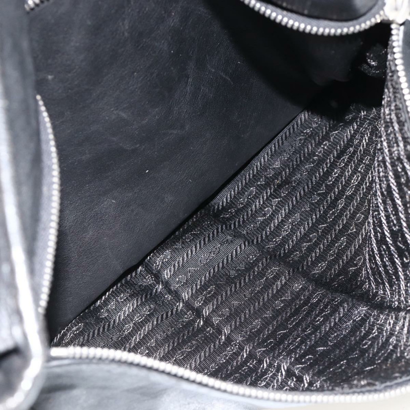 【日本直送】PRADA 黑色銀色皮革肩背包 正品 ka3596A-22