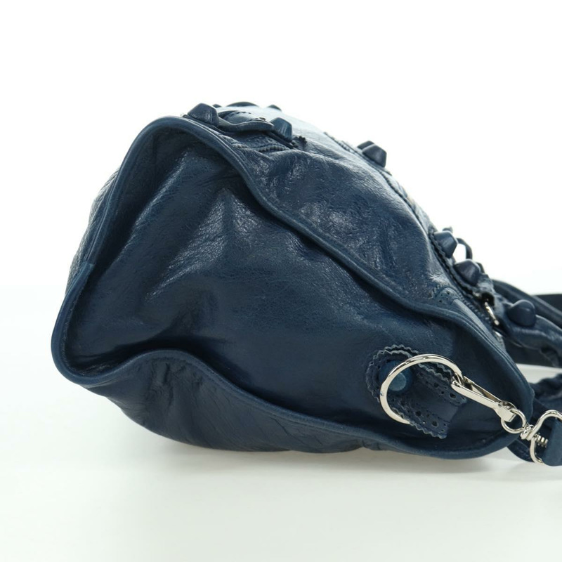 【日本直送】BALENCIAGA Giant City 手提包 皮革 2way 藍色銀色 258044 正品 ki6596SAM-3