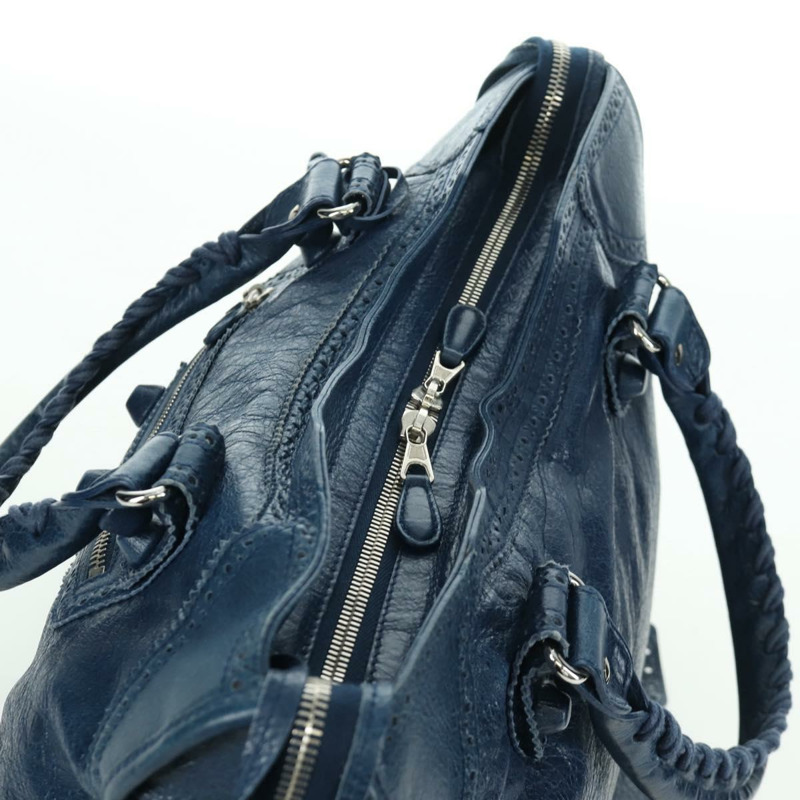【日本直送】BALENCIAGA Giant City 手提包 皮革 2way 藍色銀色 258044 正品 ki6596SAM-5