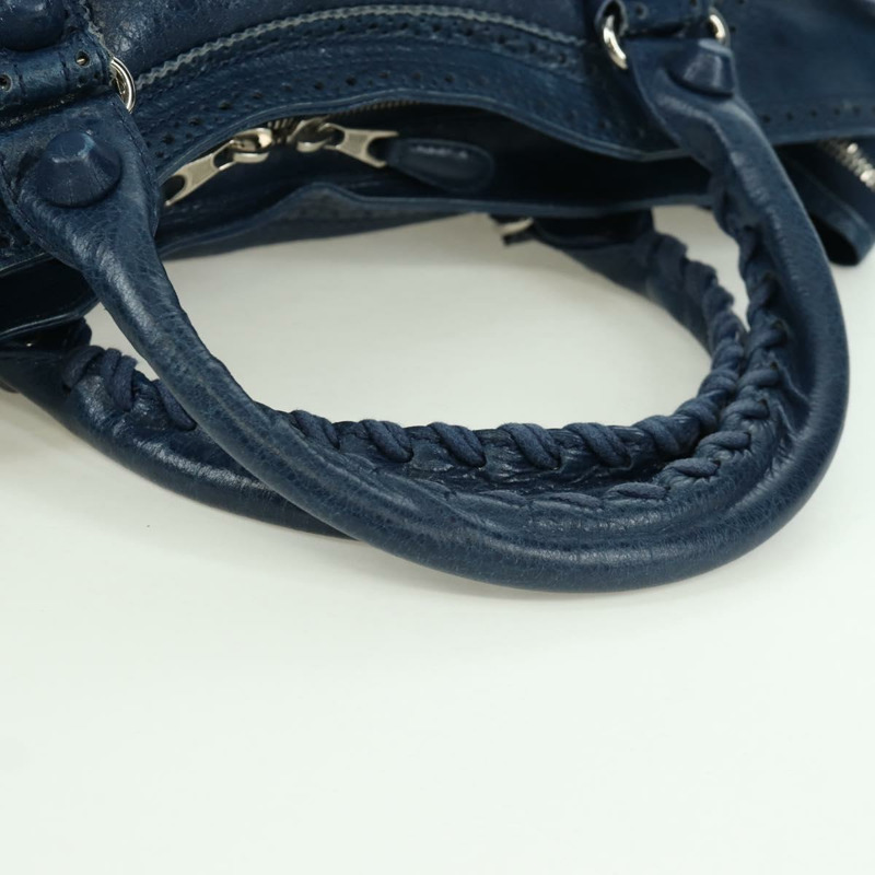 【日本直送】BALENCIAGA Giant City 手提包 皮革 2way 藍色銀色 258044 正品 ki6596SAM-6