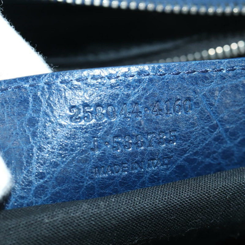 【日本直送】BALENCIAGA Giant City 手提包 皮革 2way 藍色銀色 258044 正品 ki6596SAM-10