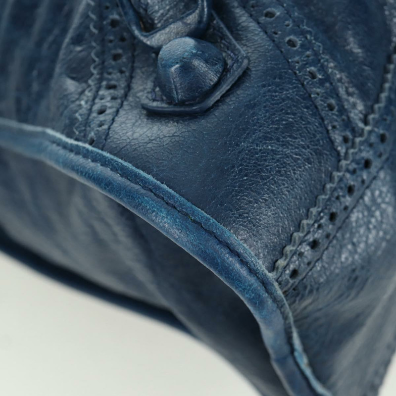 【日本直送】BALENCIAGA Giant City 手提包 皮革 2way 藍色銀色 258044 正品 ki6596SAM-14