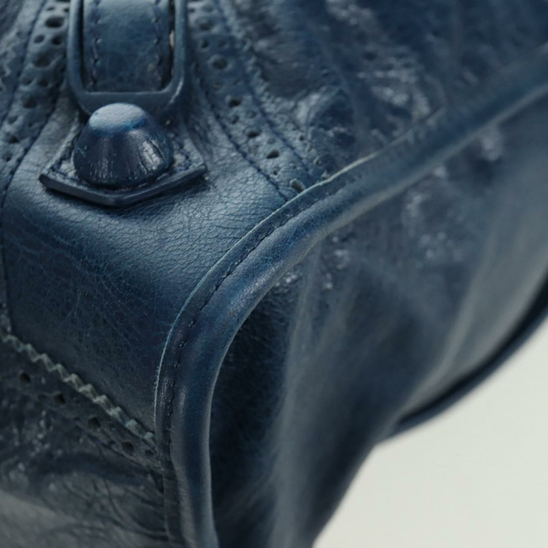 【日本直送】BALENCIAGA Giant City 手提包 皮革 2way 藍色銀色 258044 正品 ki6596SAM-15