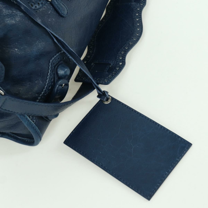 【日本直送】BALENCIAGA Giant City 手提包 皮革 2way 藍色銀色 258044 正品 ki6596SAM-19