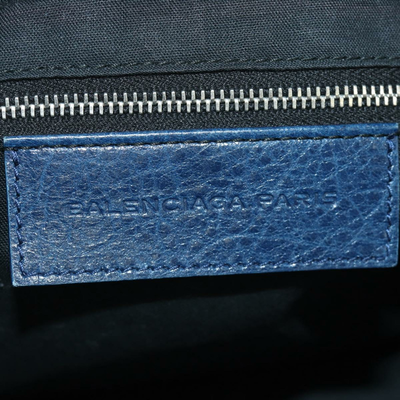 【日本直送】BALENCIAGA Giant City 手提包 皮革 2way 藍色銀色 258044 正品 ki6596SAM-21