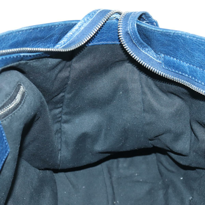 【日本直送】BALENCIAGA Giant City 手提包 皮革 2way 藍色銀色 258044 正品 ki6596SAM-23