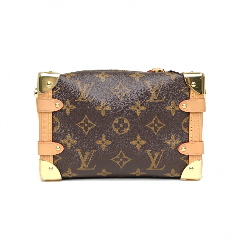 LOUIS VUITTON SideTrunk軟盒子包小號18老花PVC晶片肩背包-2