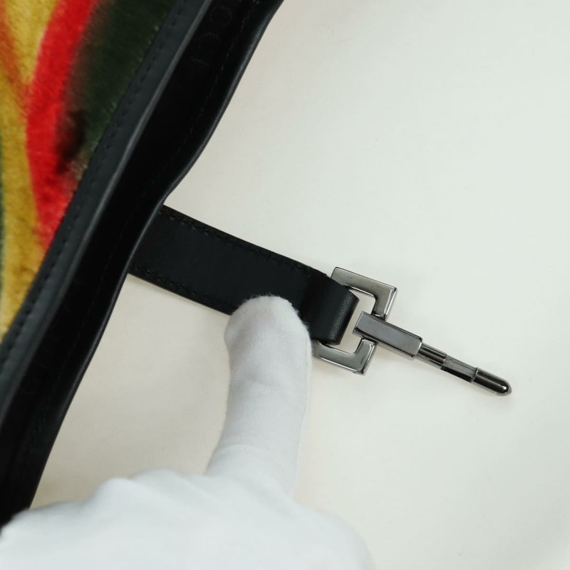 【日本直送】GUCCI Jackie 漩渦印花單肩包 天鵝絨 黑色 銀色 001 3306 正品 SW2243SM-8