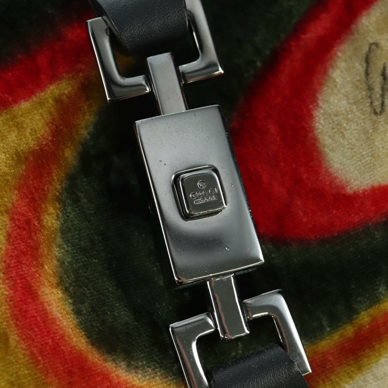 【日本直送】GUCCI Jackie 漩渦印花單肩包 天鵝絨 黑色 銀色 001 3306 正品 SW2243SM-18