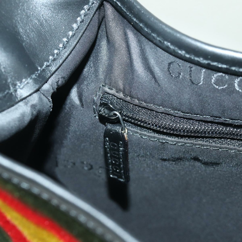 【日本直送】GUCCI Jackie 漩渦印花單肩包 天鵝絨 黑色 銀色 001 3306 正品 SW2243SM-22