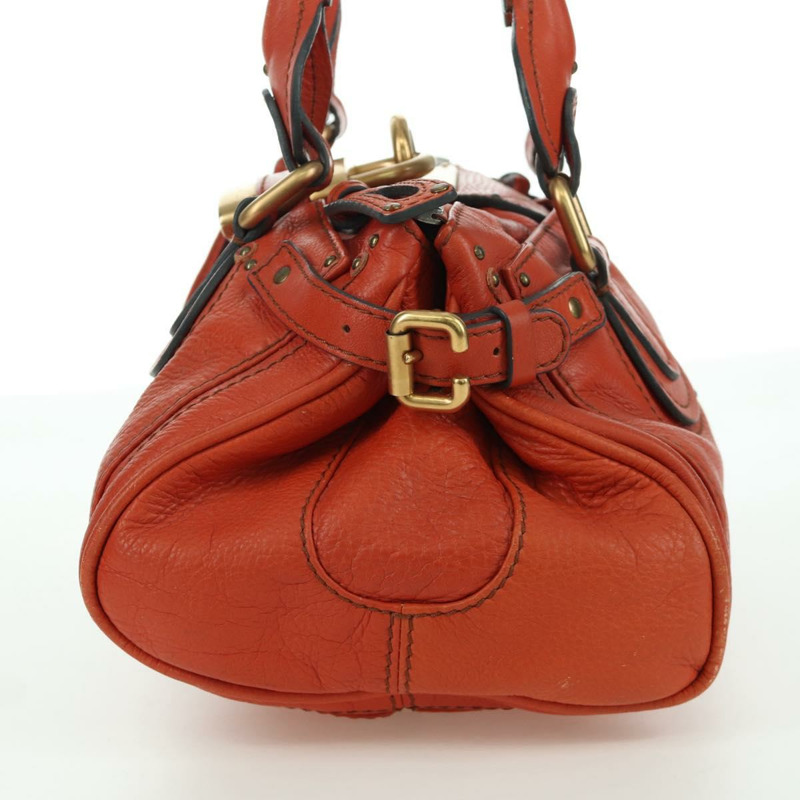 【日本直送】Chloe Paddington 手提包，橙色、銀色、金色皮革，正品 BAZ691V-2