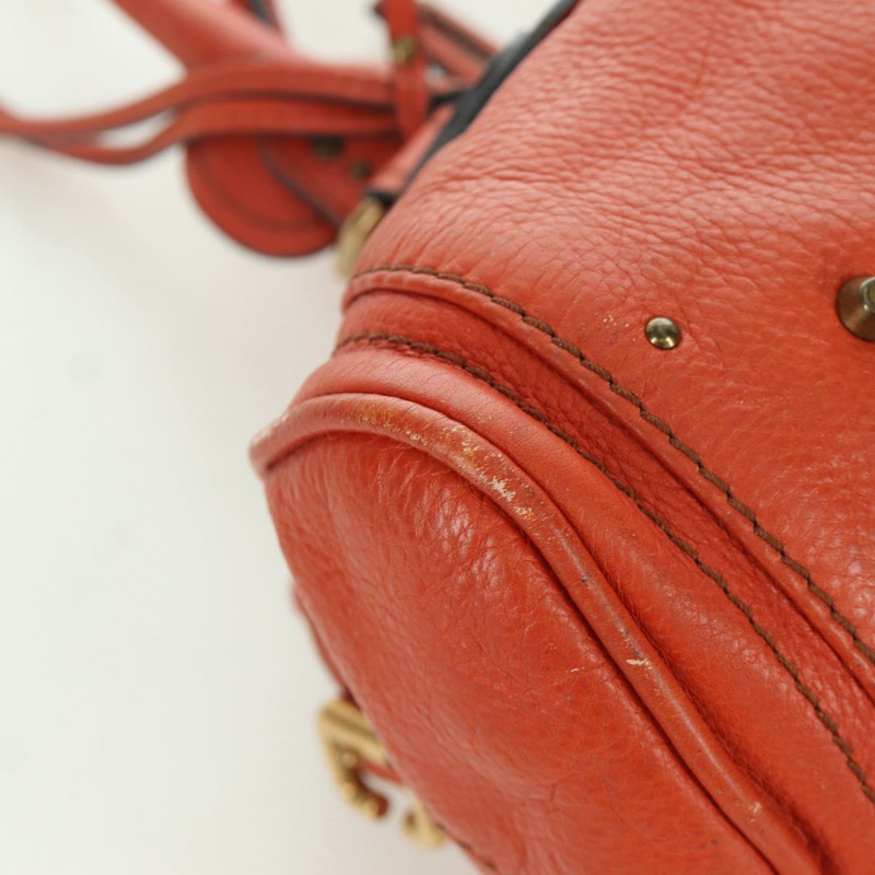 【日本直送】Chloe Paddington 手提包，橙色、銀色、金色皮革，正品 BAZ691V-9