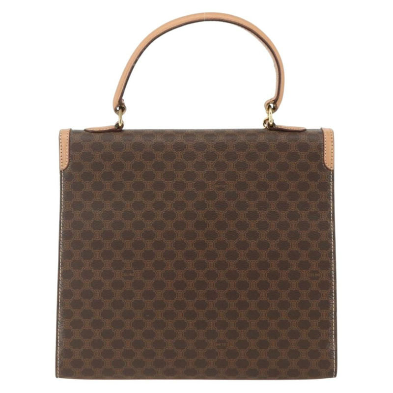 【日本直送】CELINE Macadam帆布手袋 PVC皮革 棕色金色 正品 BAZ721A-1