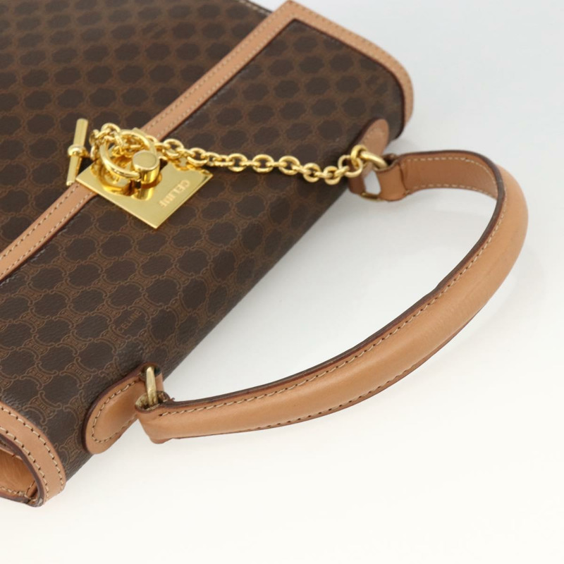 【日本直送】CELINE Macadam帆布手袋 PVC皮革 棕色金色 正品 BAZ721A-6