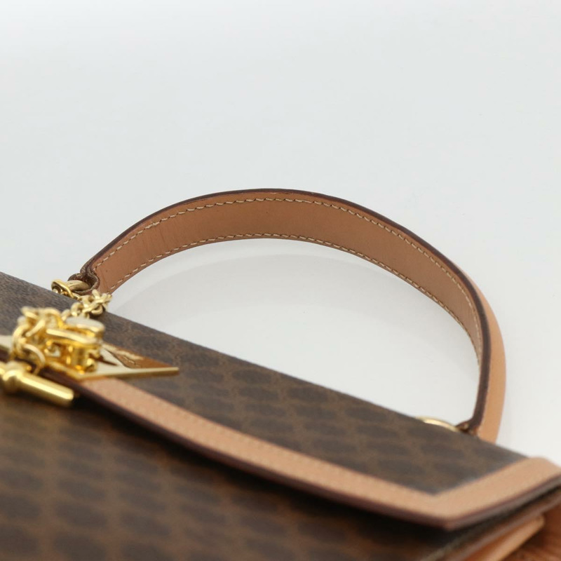 【日本直送】CELINE Macadam帆布手袋 PVC皮革 棕色金色 正品 BAZ721A-7