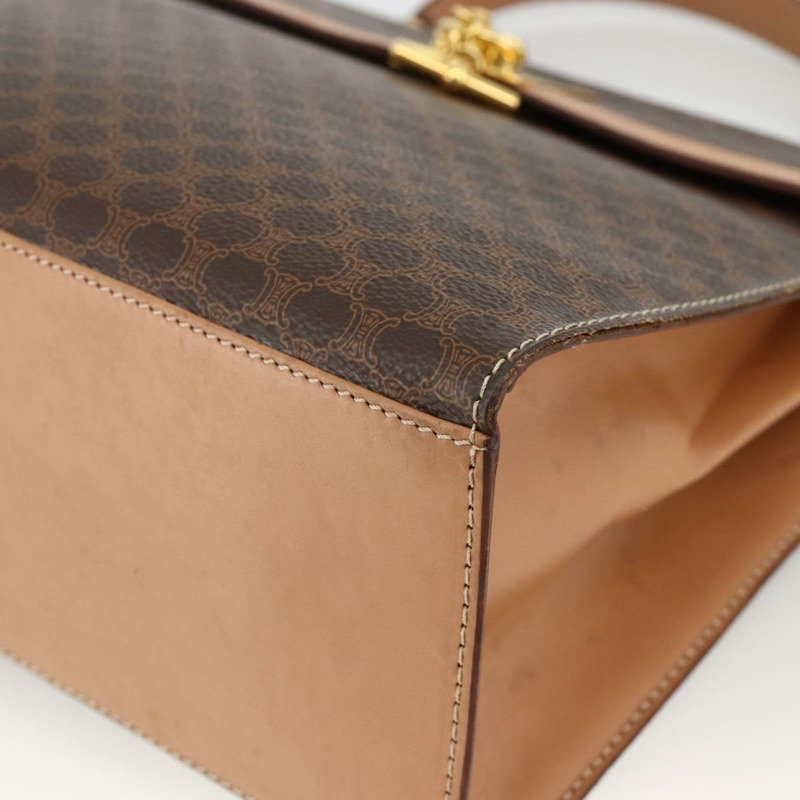 【日本直送】CELINE Macadam帆布手袋 PVC皮革 棕色金色 正品 BAZ721A-8