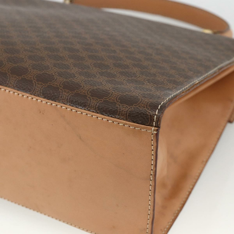 【日本直送】CELINE Macadam帆布手袋 PVC皮革 棕色金色 正品 BAZ721A-14