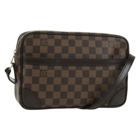 路易威登 Damier Ebene Trocadero 27 肩背包 SPO N48085 LV Auth BAZ735A