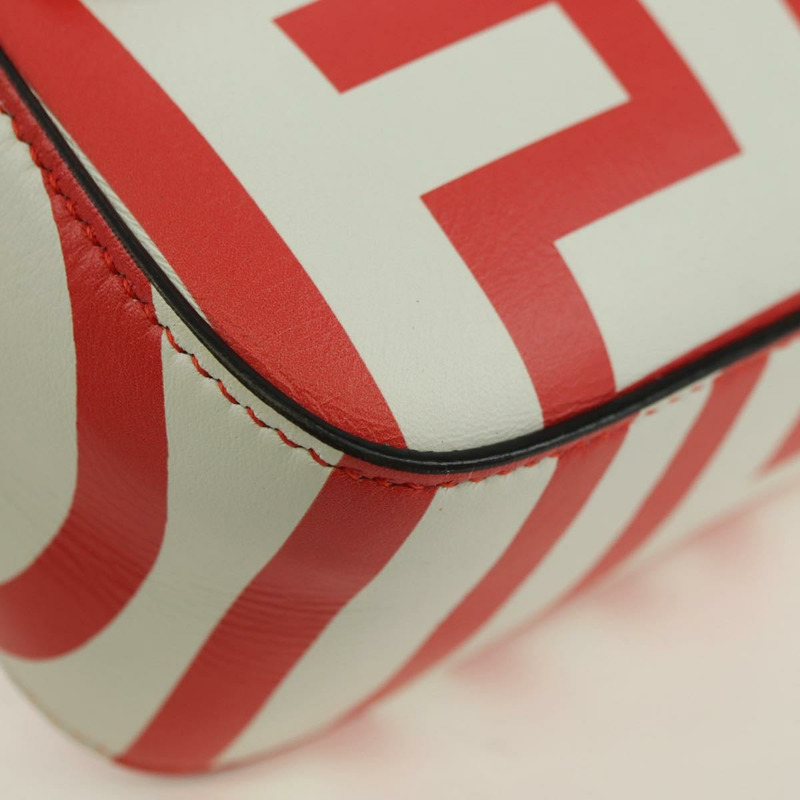 【日本直送】FENDI 與 Marc Jacobs 聯名款 Mamma Baguette 皮革雙肩包 紅色 Auth BAZ729SAM-8