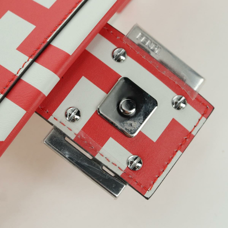 【日本直送】FENDI 與 Marc Jacobs 聯名款 Mamma Baguette 皮革雙肩包 紅色 Auth BAZ729SAM-9