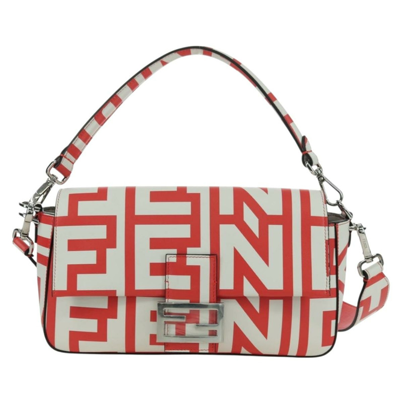 【日本直送】FENDI 與 Marc Jacobs 聯名款 Mamma Baguette 皮革雙肩包 紅色 Auth BAZ729SAM-12