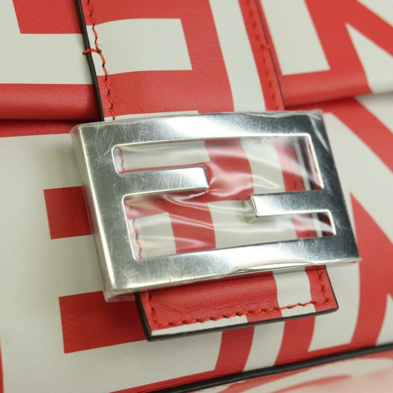 【日本直送】FENDI 與 Marc Jacobs 聯名款 Mamma Baguette 皮革雙肩包 紅色 Auth BAZ729SAM-19