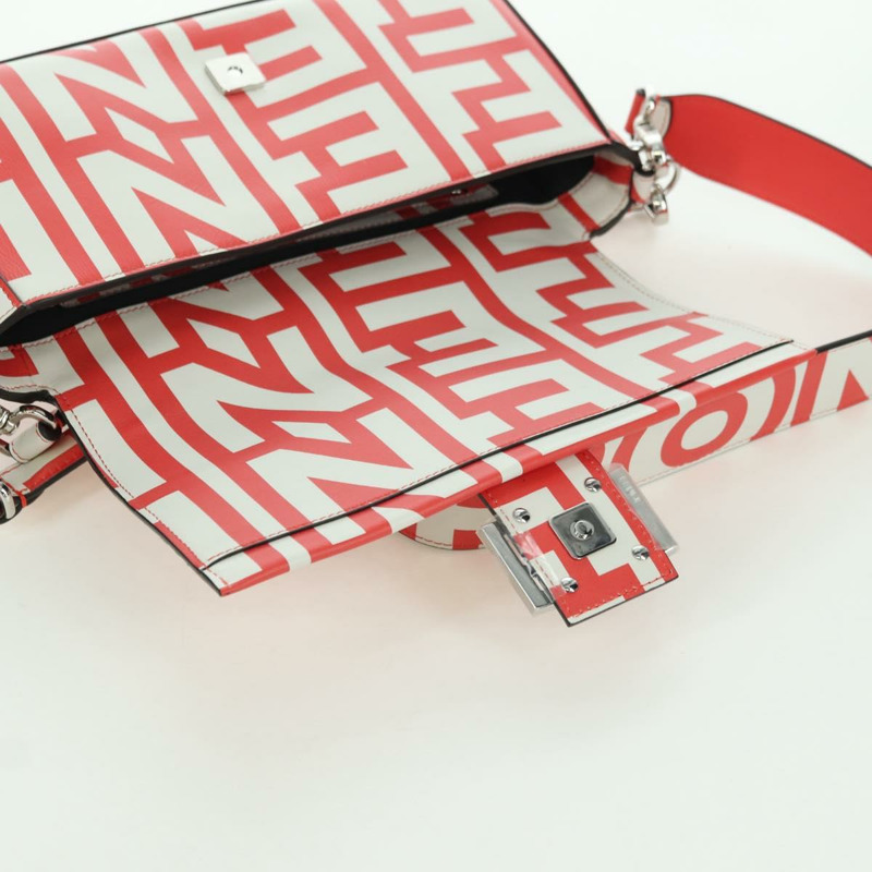 【日本直送】FENDI 與 Marc Jacobs 聯名款 Mamma Baguette 皮革雙肩包 紅色 Auth BAZ729SAM-20