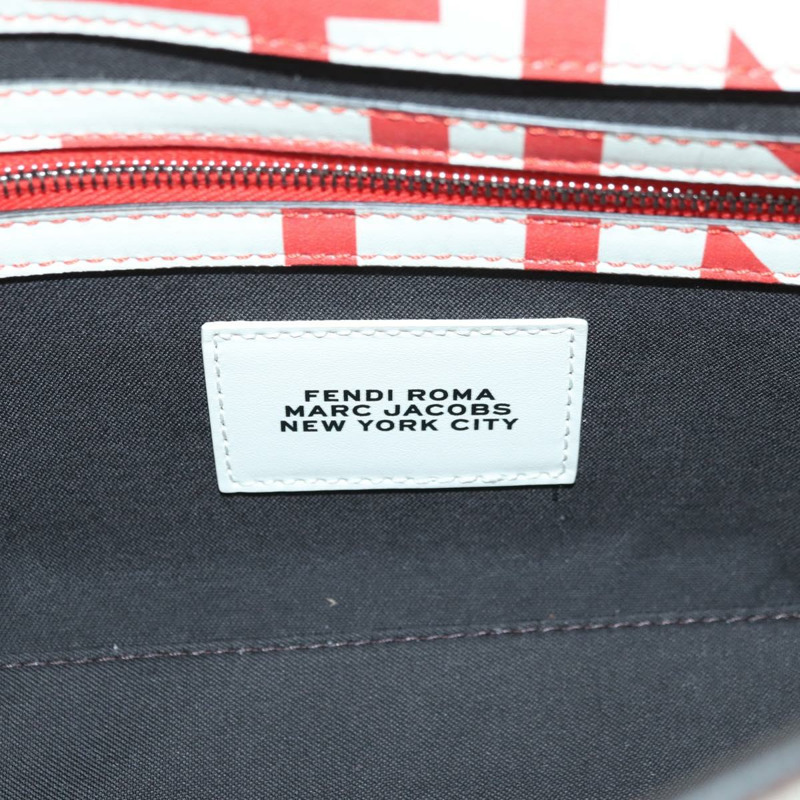 【日本直送】FENDI 與 Marc Jacobs 聯名款 Mamma Baguette 皮革雙肩包 紅色 Auth BAZ729SAM-21